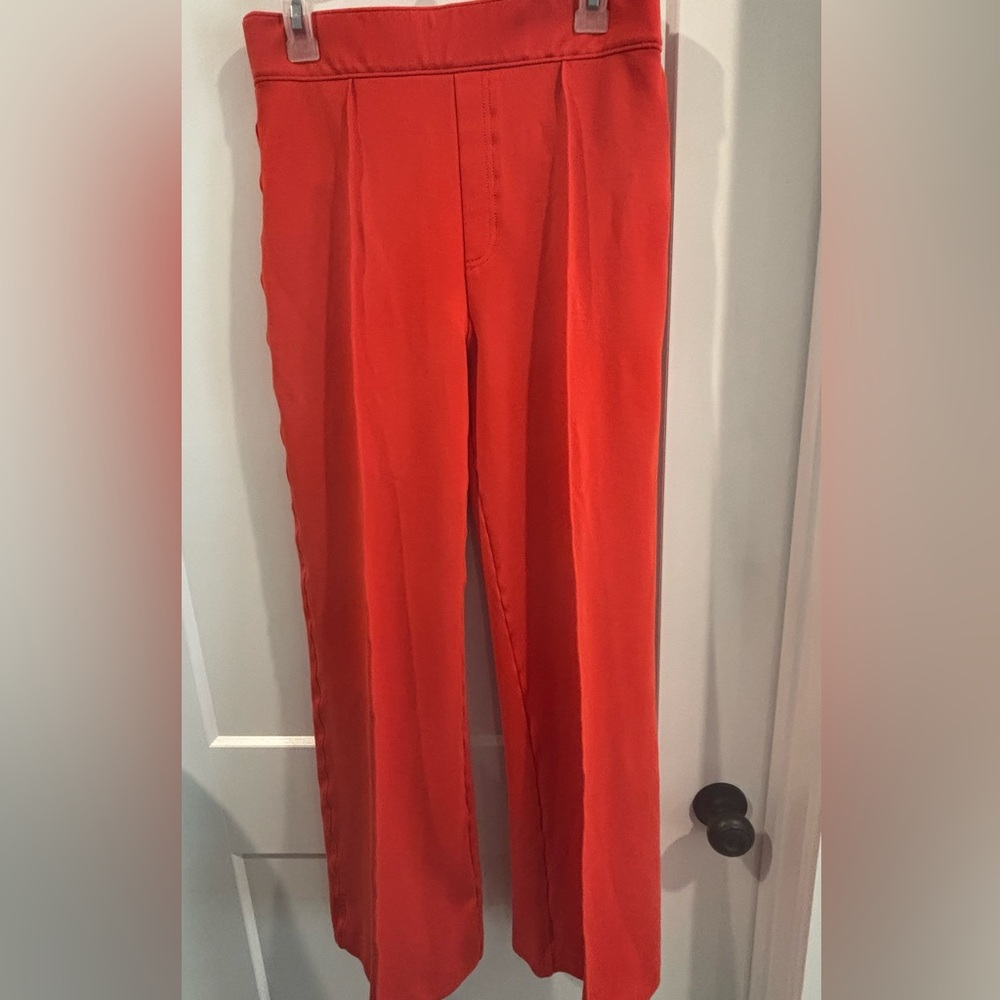 SPANX AIR ESSENTIALS WIDE LEG PANTS LIGHTWEIGHT BREATHABLE FLAT FRONT SZ L - Picture 3 of 14